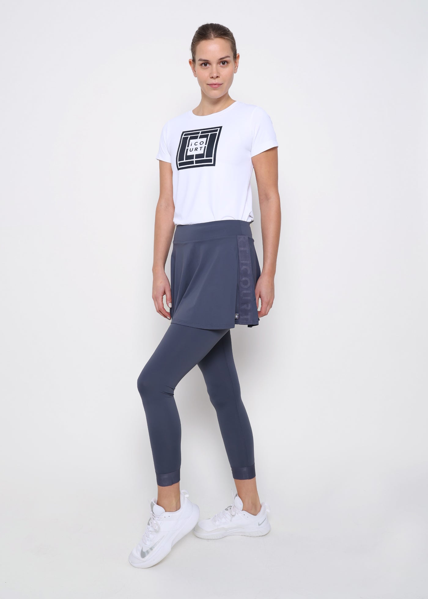 PETRA 2 IN 1 TENNIS LEGGINGS GREY